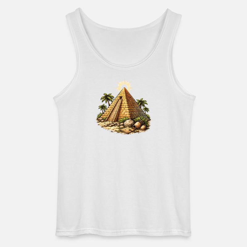 Pyramide Tempel - Gildan Männer Tank Top - Weiß