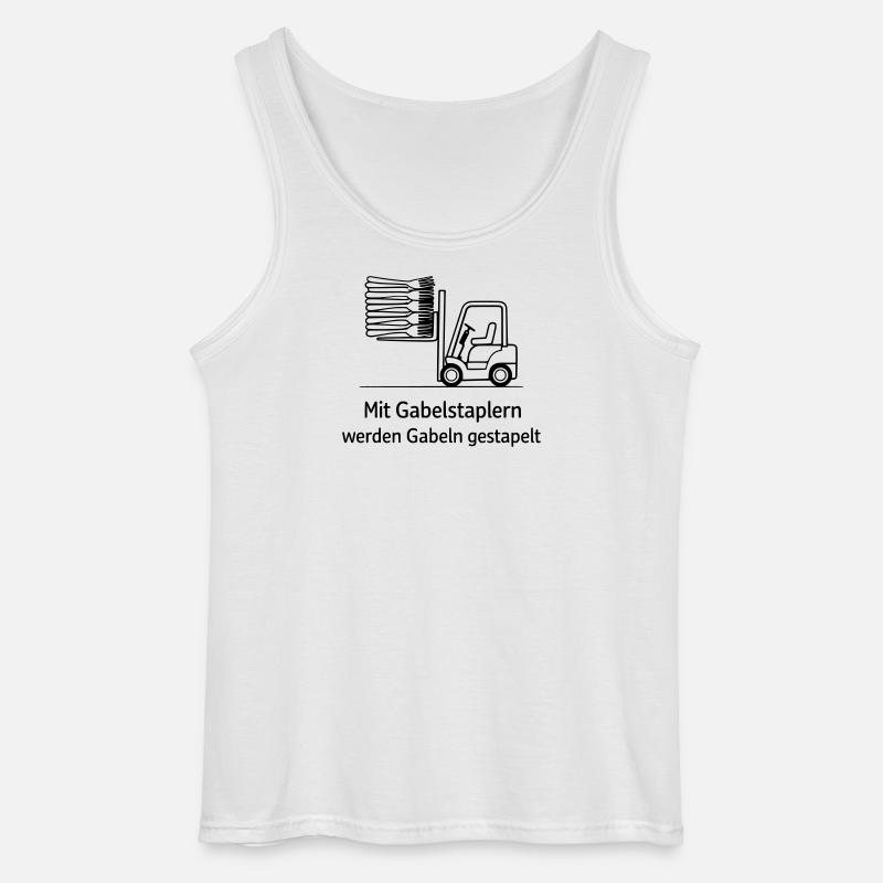forklift pun fork stacking - Gildan Men’s Tank Top - white