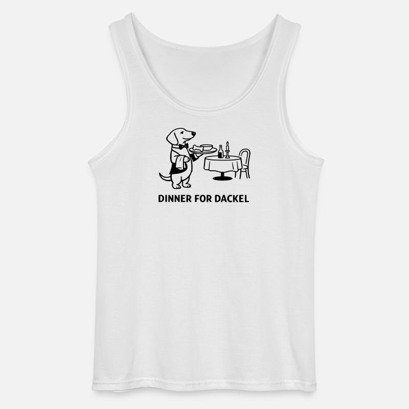 Dinner For Dackel - Gildan Männer Tank Top - Weiß