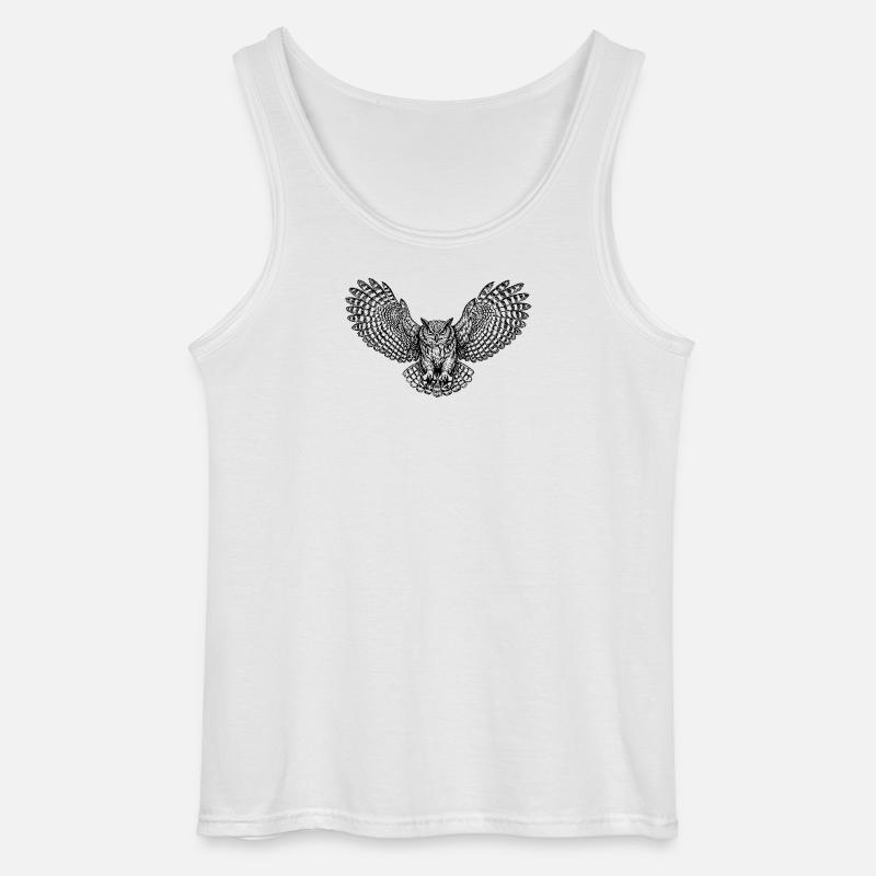 Eule mit kunstvollen Flügeln - Gildan Männer Tank Top - Weiß