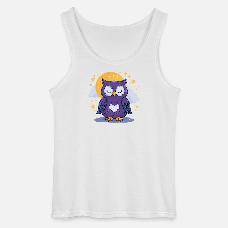Mondnacht Eule - Gildan Männer Tank Top - Weiß