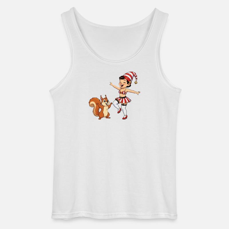 Leprechaun-Mädchen mit Eichhörnchen - Gildan Männer Tank Top - Weiß