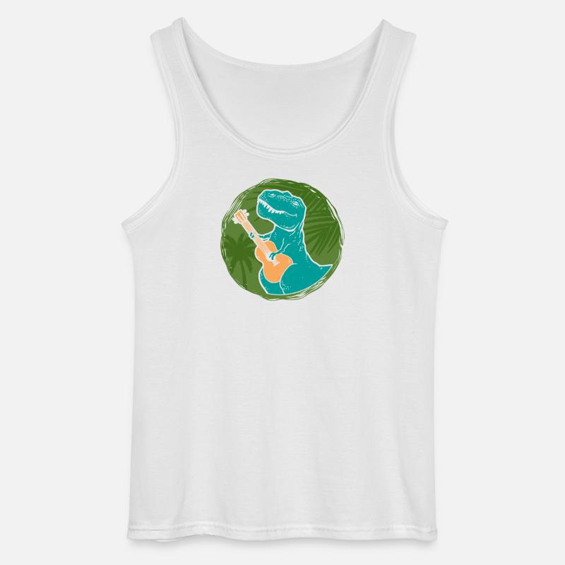 Hawaiian Ukulele Uke T-Rex - Gildan Männer Tank Top - Weiß