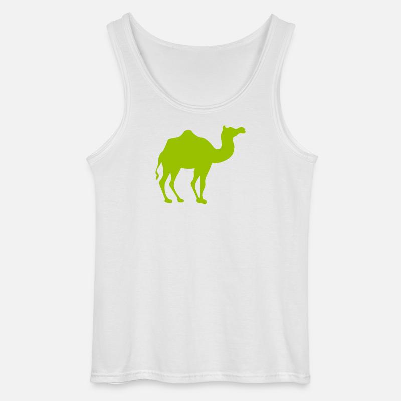 Leuchtendes Kamel Silhouette - Gildan Männer Tank Top - Weiß