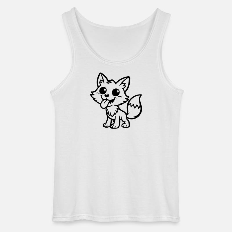 Fuchs Comic Lustig - Gildan Männer Tank Top - Weiß