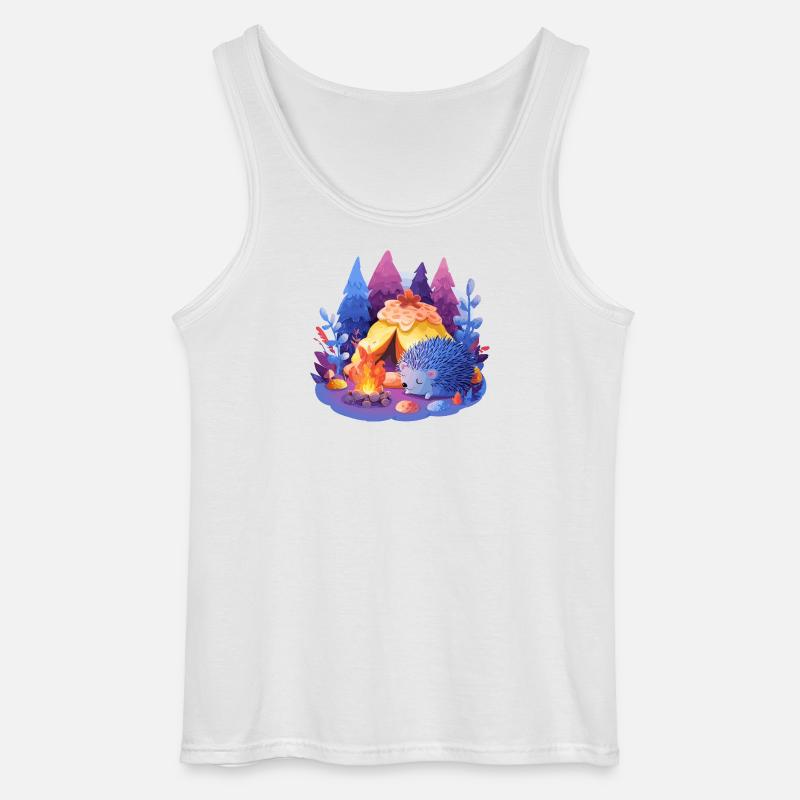 Schlafender Igel am Lagerfeuer - Gildan Männer Tank Top - Weiß