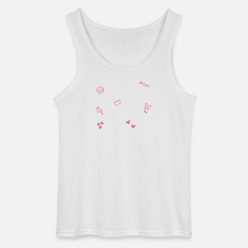 Herzkrone Doodle Pop Art - Gildan Männer Tank Top - Weiß