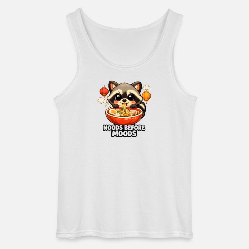 Ramen Noods Before Moods Waschbär - Gildan Männer Tank Top - Weiß