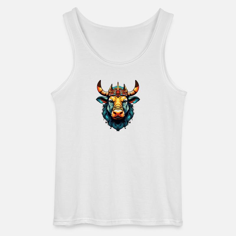 Stier Comic King - Gildan Männer Tank Top - Weiß