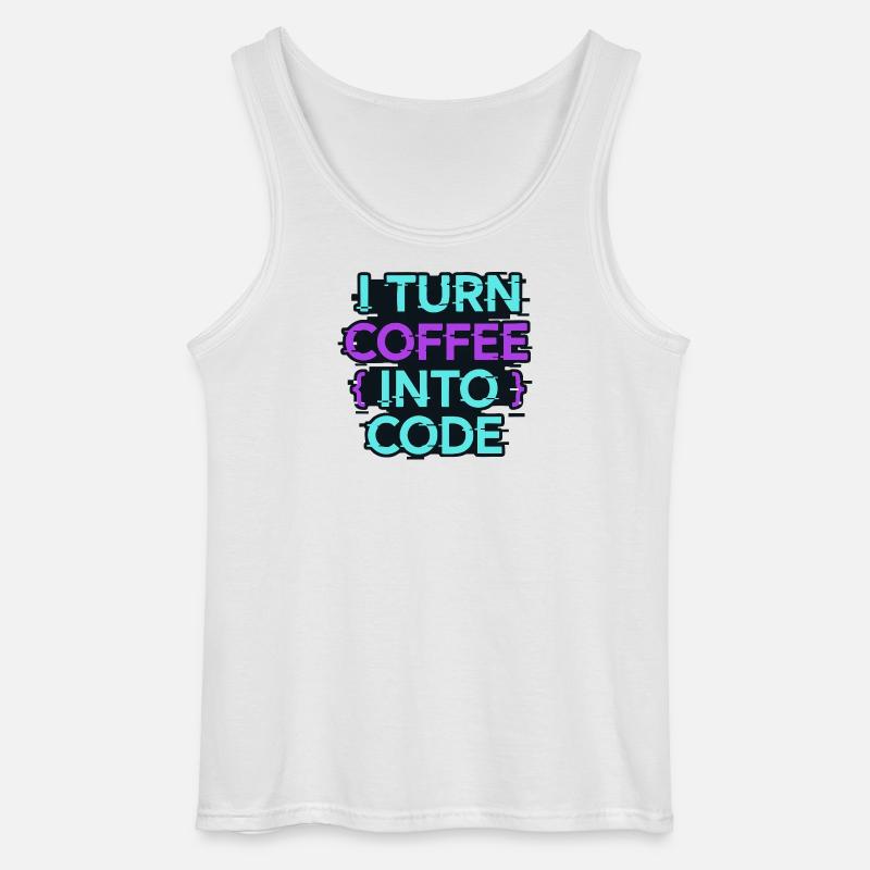 Ich verwandle Kaffee in Code - Gildan Männer Tank Top - Weiß