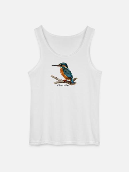 Bunter Eisvögel auf Ast - Gildan Männer Tank Top - Weiß