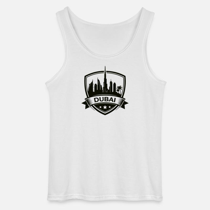 Dubai Skyline Shield - Gildan Männer Tank Top - Weiß