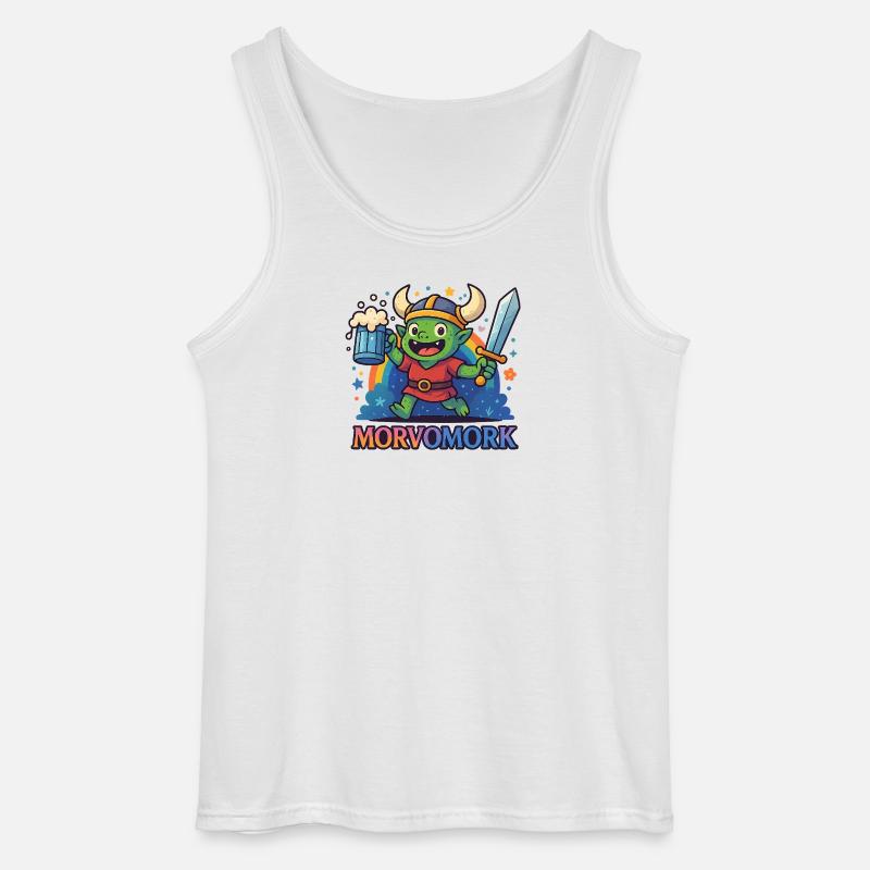 Goblin Vichingo Divertente Eroe - Canotta da uomo Gildan - bianco