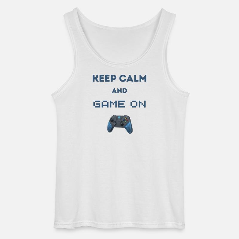 Resta calmo e continua il gioco - Canotta da uomo Gildan - bianco