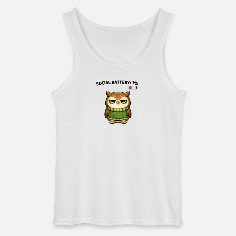 Eulenpullover 1% Akku Humor - Gildan Männer Tank Top - Weiß