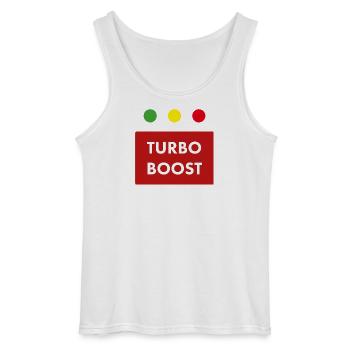 Turbo Boost Retro-Text - Gildan Männer Tank Top - Weiß - Vorne - AI Model Male 185 dark (185cm)
