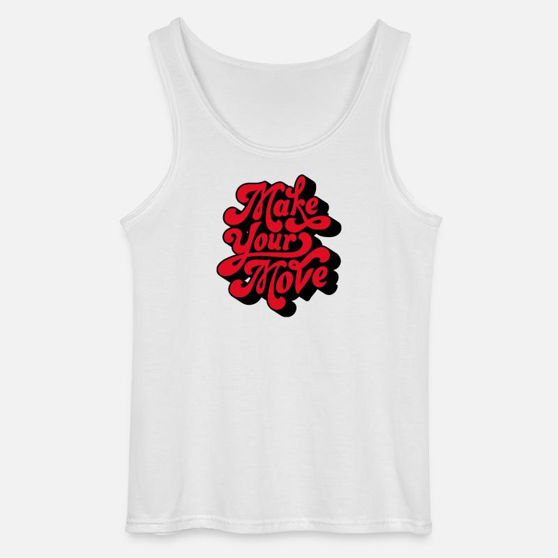 Make Your Love Retro Script - Gildan Men’s Tank Top - white