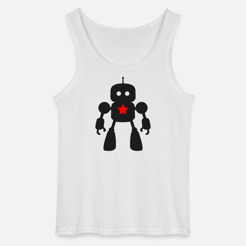 Roboter mit Stern KI Sci-Fi Nerd - Gildan Männer Tank Top - Weiß