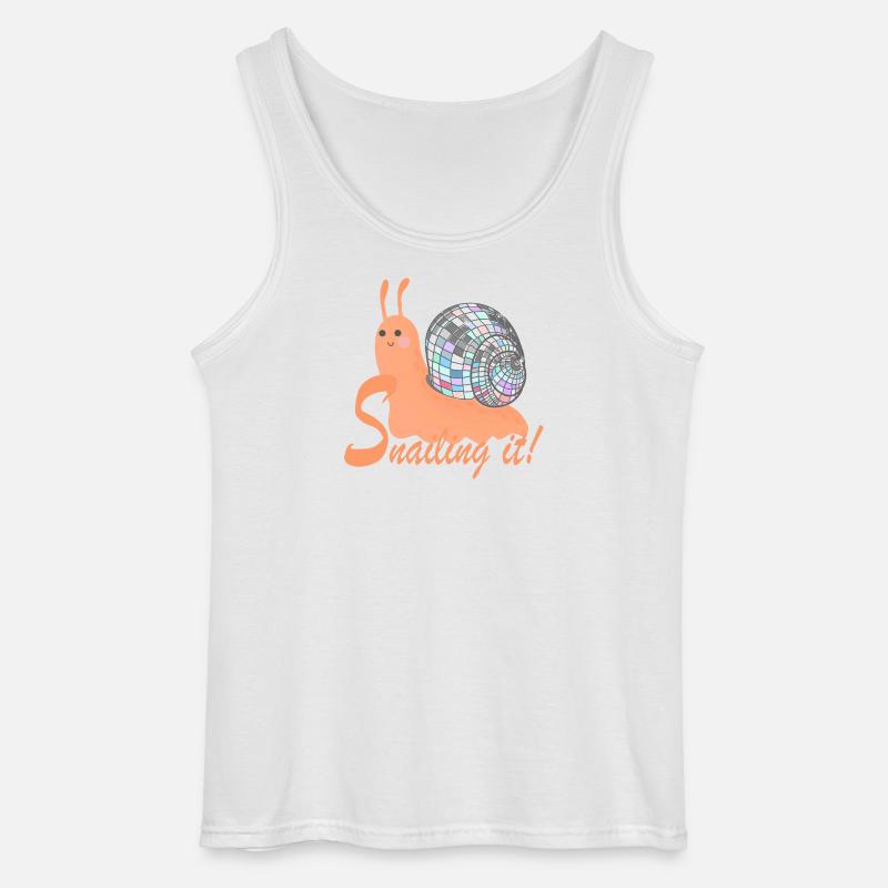 Snailing It! – Bunte Schnecke mit Disco-Kugel - Gildan Männer Tank Top - Weiß