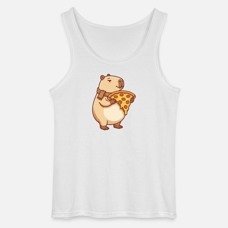 Pizza Capybara mit schmelzendem Käse - Gildan Männer Tank Top - Weiß