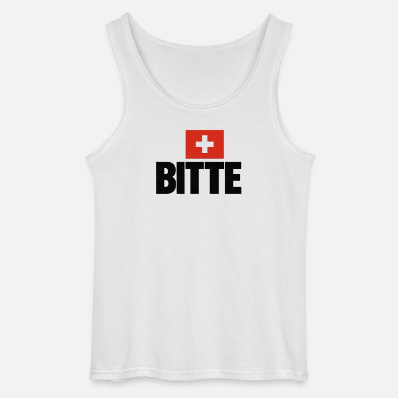 Swiss Bite Chart - Gildan tanktop til mænd - hvid