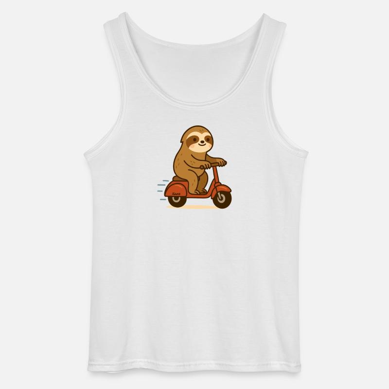Faultier auf Roller - Gildan Männer Tank Top - Weiß
