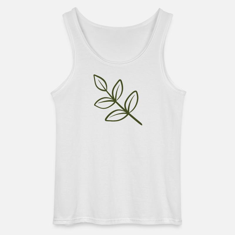 Blattlinienkunst - Gildan Männer Tank Top - Weiß