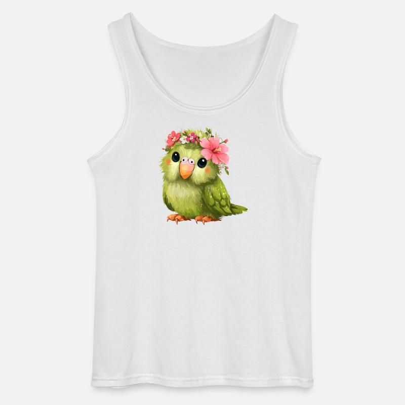 Blütenkranz Papagei - Gildan Männer Tank Top - Weiß