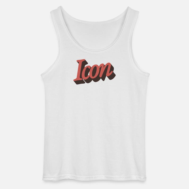 Retro Icon Script in Herbstorange - Gildan Männer Tank Top - Weiß