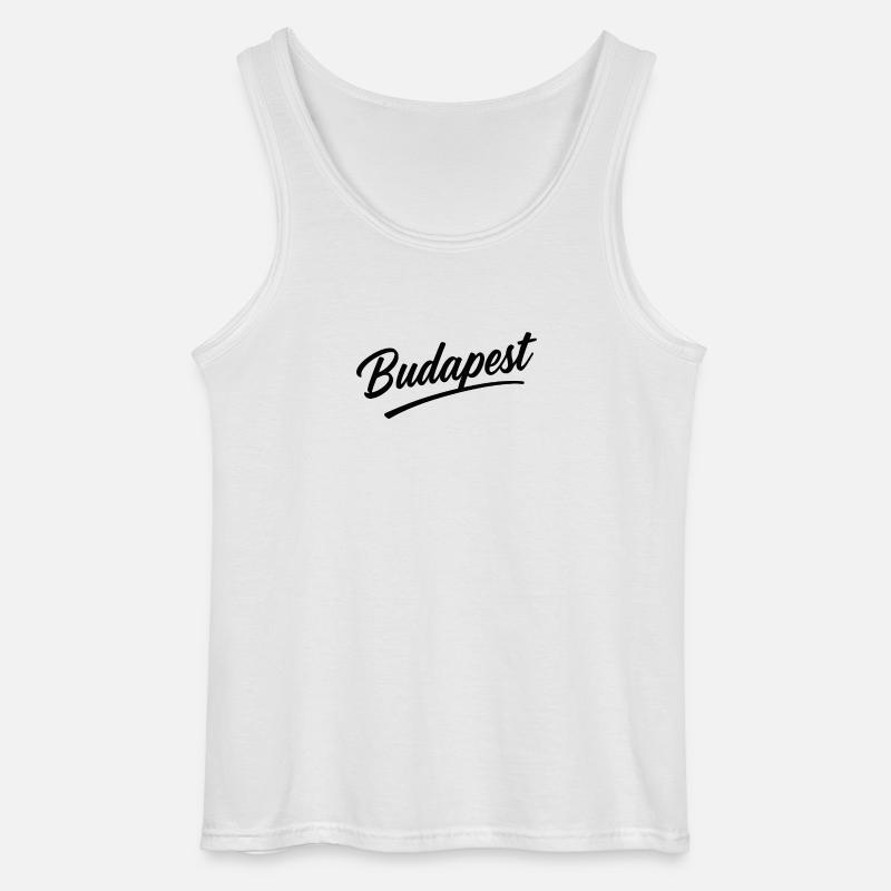 Budapest Script Schriftzug Reise-Souvenir - Gildan Männer Tank Top - Weiß