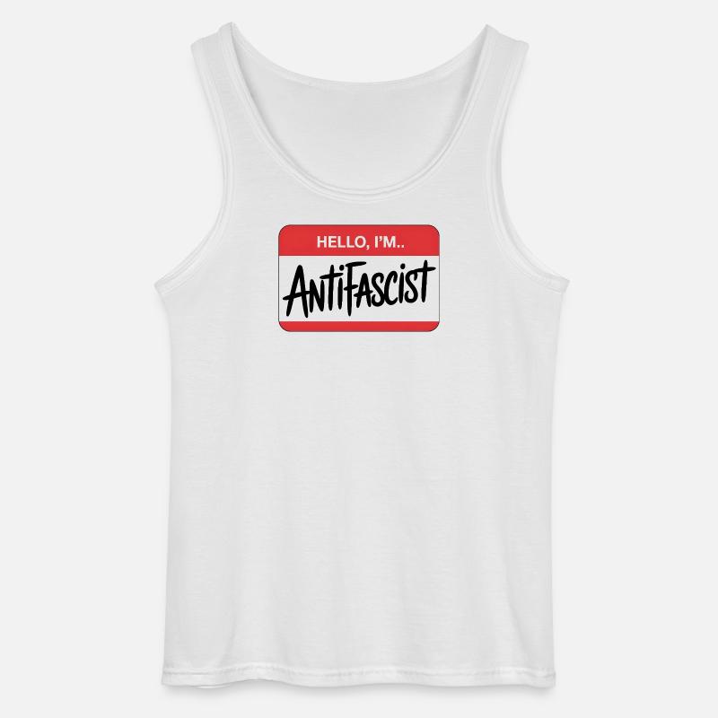 Hello I'm Antifascist - Antifa Tee - Gildan Männer Tank Top - Weiß