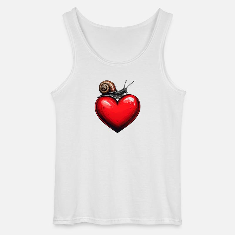Schnecke auf einem Herz - Gildan Männer Tank Top - Weiß
