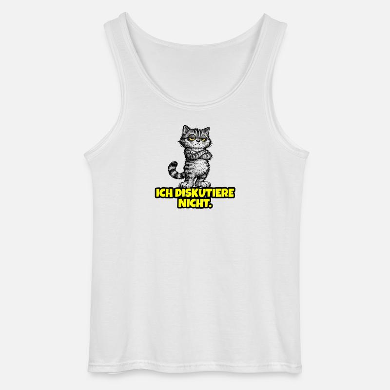 Ich diskutiere nicht. – Grumpy Katze (CAT) - Gildan Männer Tank Top - Weiß