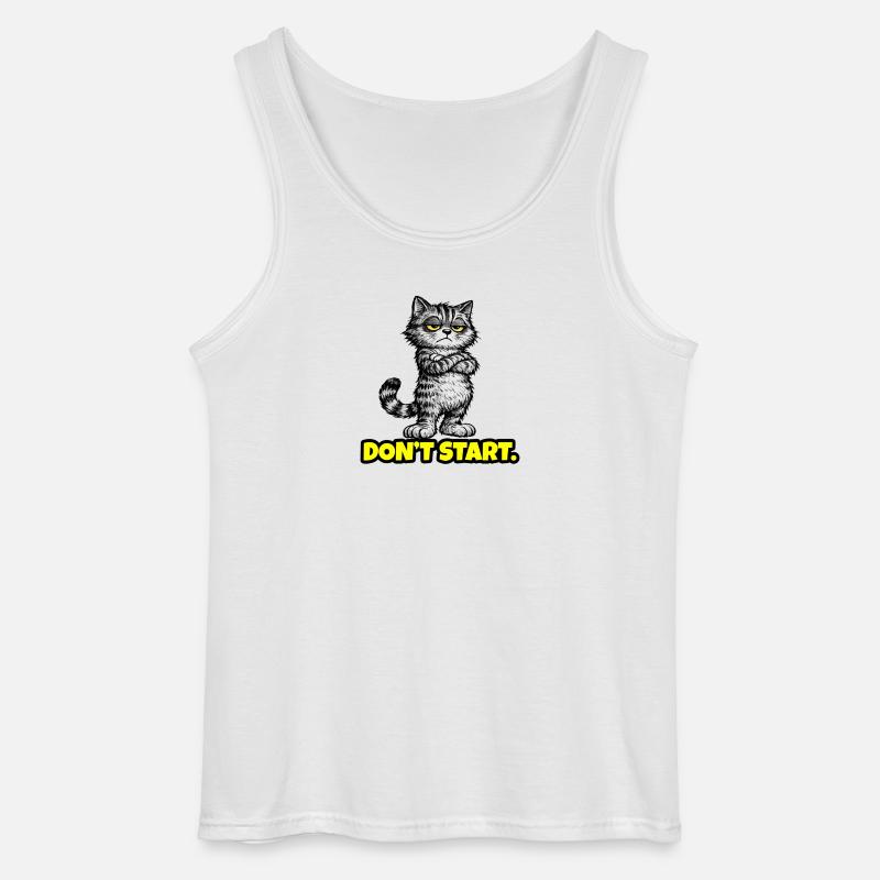 Don’t Start. – Grumpy Katze (Attitude) CAT - Gildan Männer Tank Top - Weiß