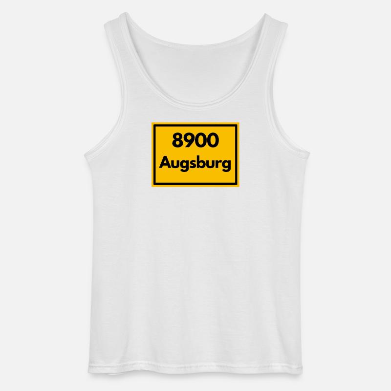 OLD POSTCODE POSTCODE RETRO 8900 AUGSBURG - Gildan Men’s Tank Top - white