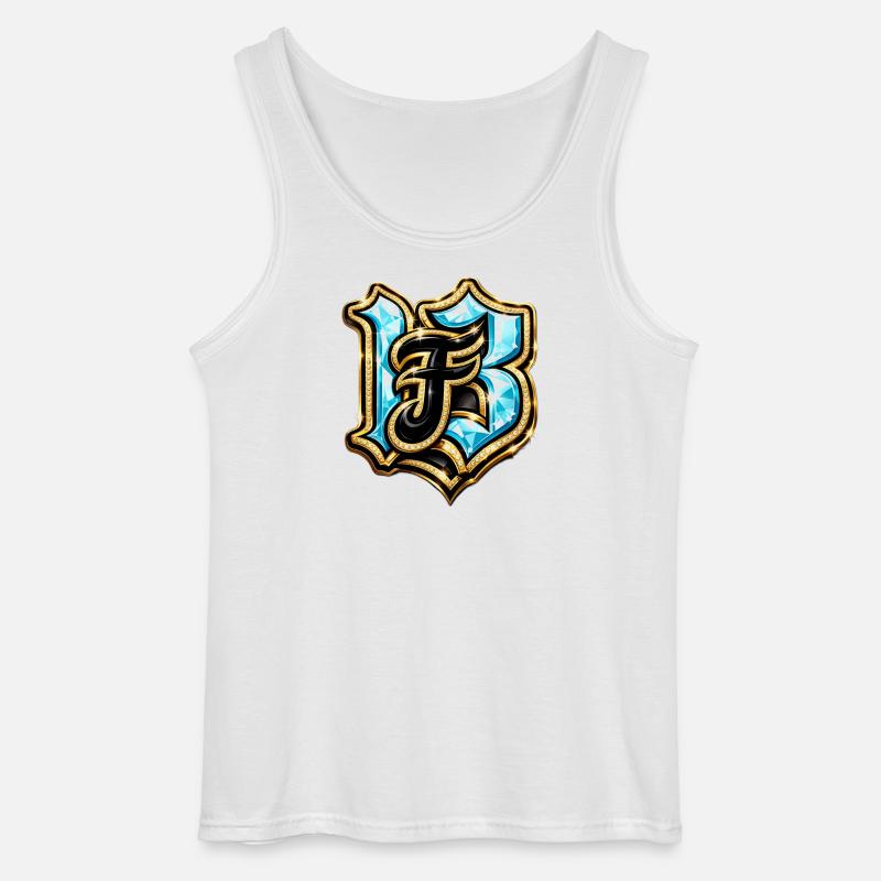 Edelstein-H Monogramm mit Glanzeffekt - Gildan Männer Tank Top - Weiß