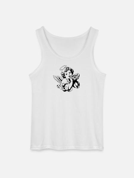 Pizza Angel – Cherub with pizza slice - Gildan Men’s Tank Top - white
