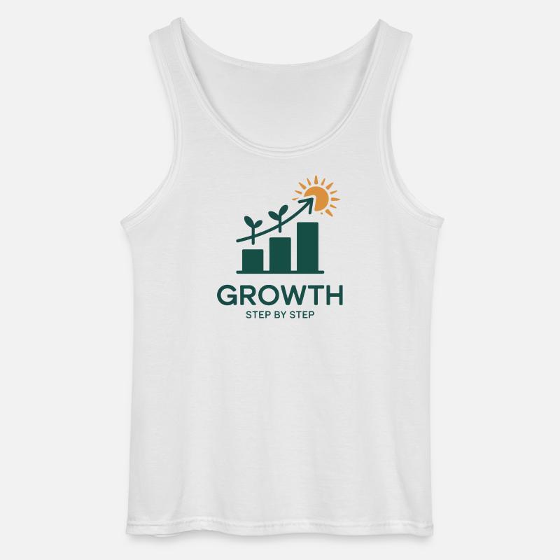 Growth Step by Step – Erfolg & Wachstum - Gildan Männer Tank Top - Weiß