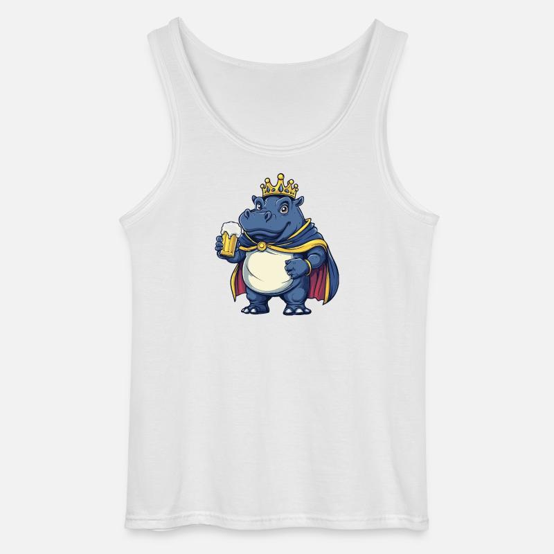 Nilpferd Bier König - Gildan Männer Tank Top - Weiß