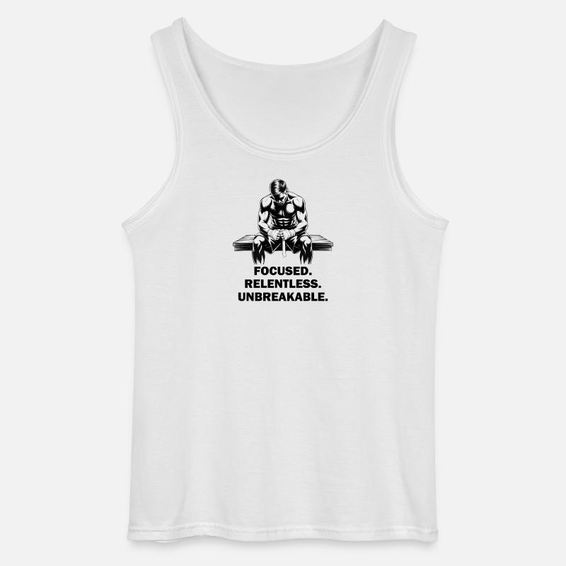 Focused Relentless Unbreakable MMA Fighter - Gildan Männer Tank Top - Weiß