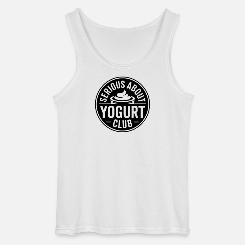 Yoghurtälskare Roligt Uttryck - Gildan tanktopp herr - vit