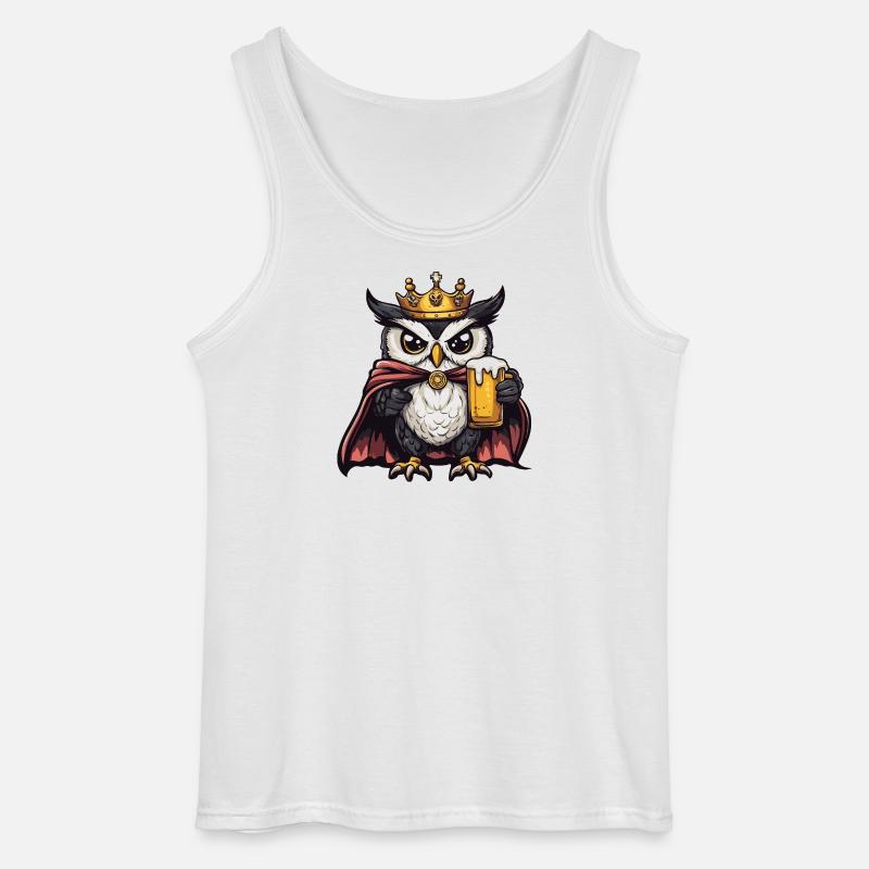 Eule Bier König - Gildan Männer Tank Top - Weiß