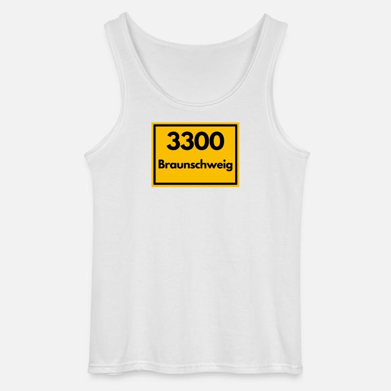 OLD POSTCODE POSTCODE RETRO 3300 BRAUNSCHWEIG - Gildan Men’s Tank Top - white