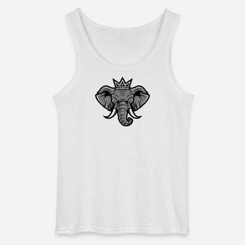 Elefant Kopf Krone - Gildan Männer Tank Top - Weiß