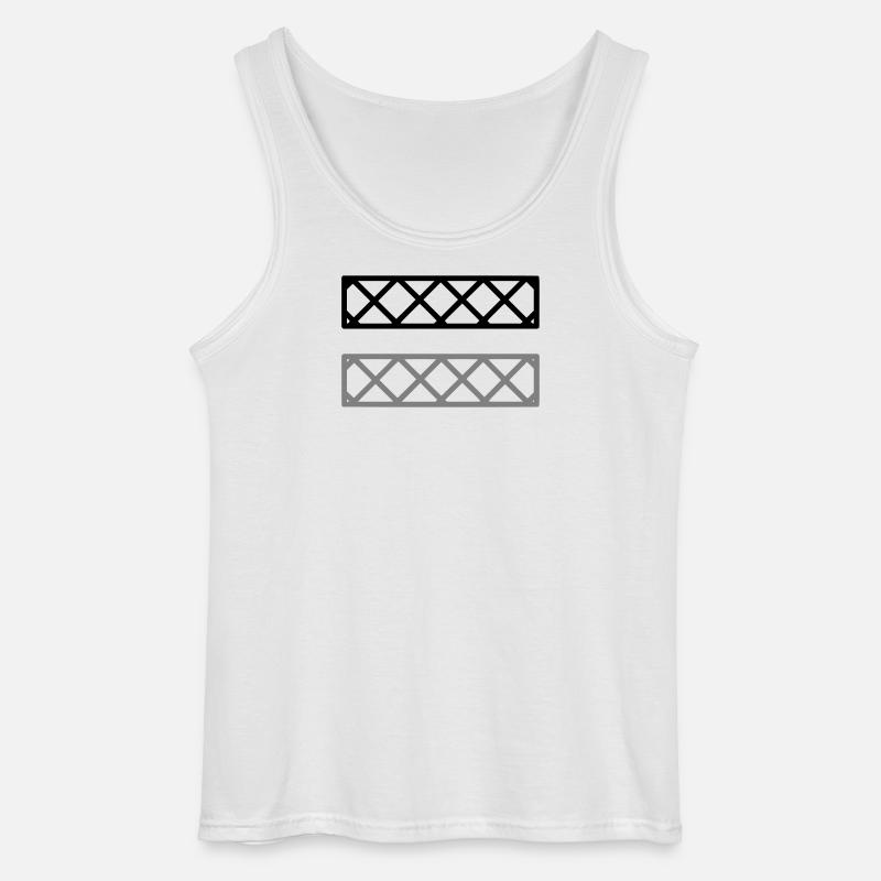 Fence Grid Pattern Frame - Gildan Men’s Tank Top - white