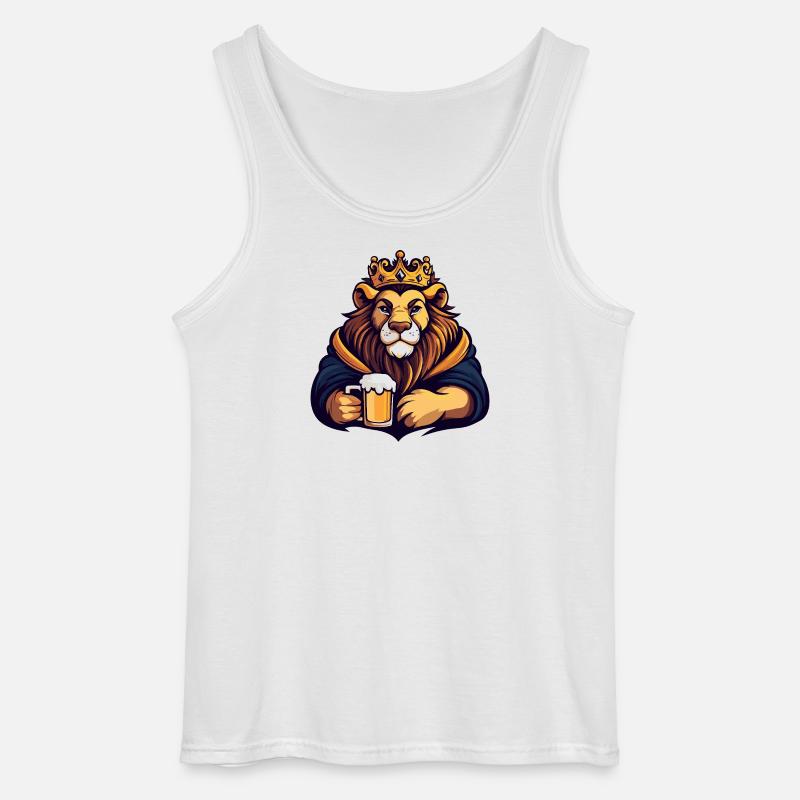 Löwe Bier König - Gildan Männer Tank Top - Weiß