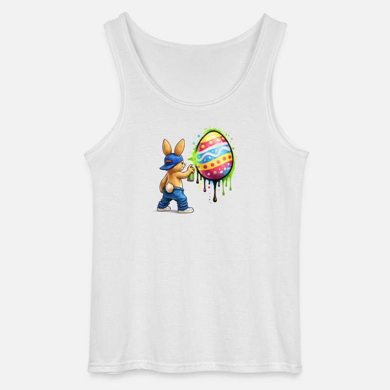 Graffiti Hase mit Osterei - Gildan Männer Tank Top - Weiß