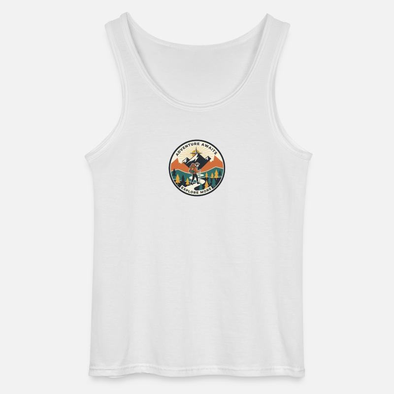 Abenteuerpfad Patch Wanderer - Gildan Männer Tank Top - Weiß
