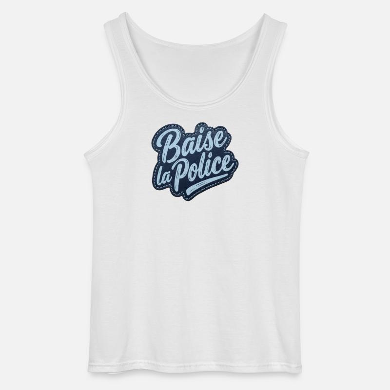 Baise la Police »Patch« Patch | ACAB - Gildan Männer Tank Top - Weiß