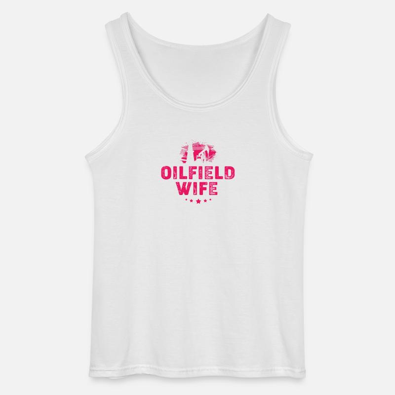 Ölfeld Ehefrau Bohrinsel Ölbohrinsel - Gildan Männer Tank Top - Weiß